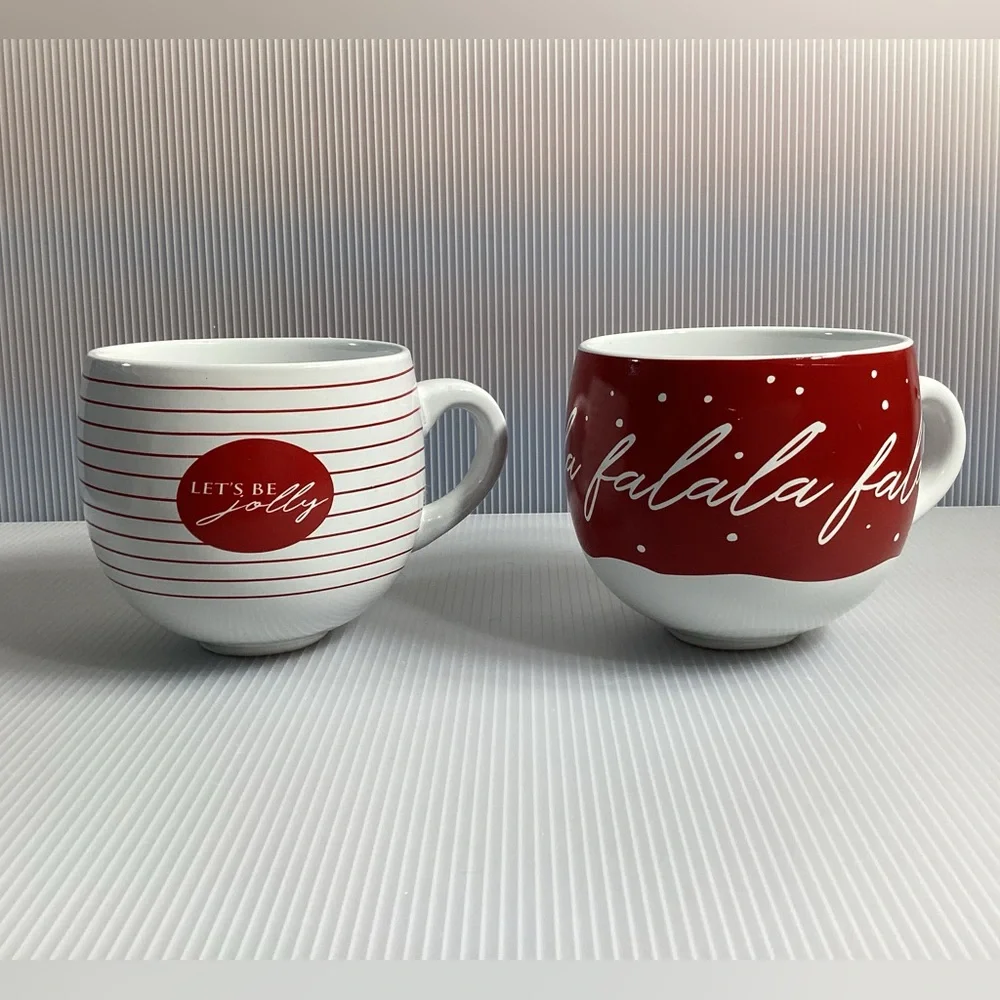 Set of 2 Modern Gourmet Foods Christmas Mugs